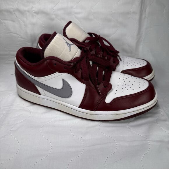 Nike Air Jordan 1 Low Bordeaux Cherrywood/Red/Grey 553558-615 Sz 10 main image 7